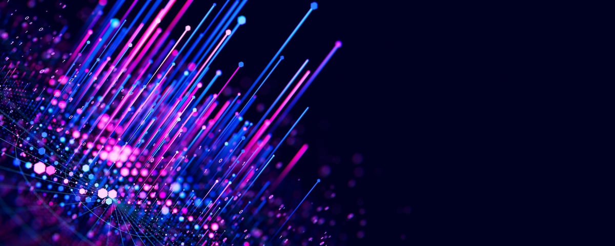 Big Data complex graph representing quantum computing and AI technology